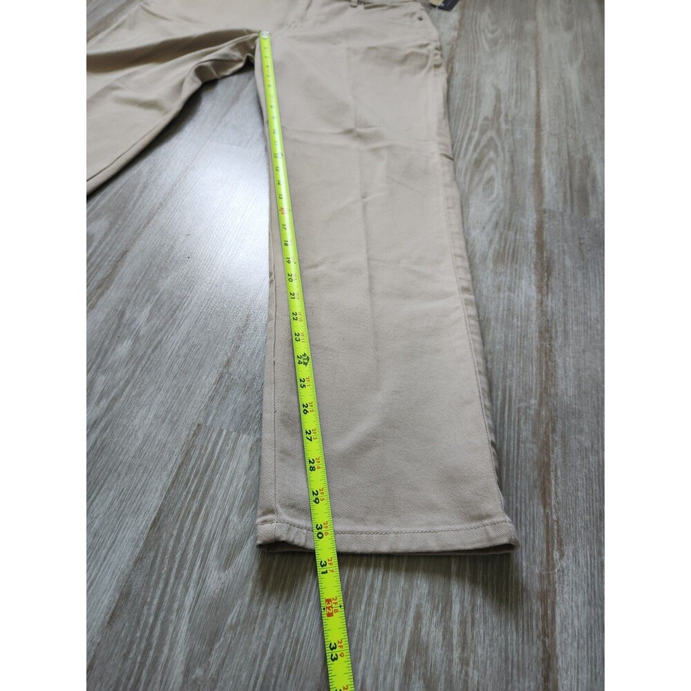 NWT Sonoma Stretch Pants Womens 16 Khaki High Waist Straight Leg Denim 5 Pocket - Picture 7 of 9